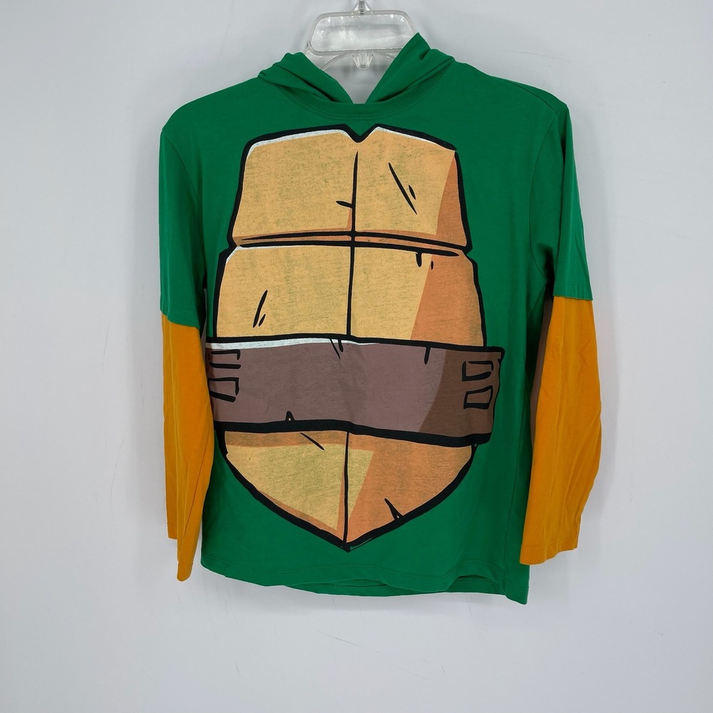 Nickelodeon Boy's Green Michelangelo Costume Graphic Hoodie Sweatshirt Size XL